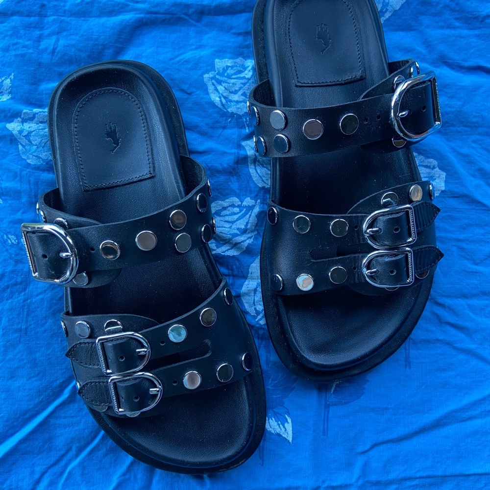 Ralph Lauren Polo studded slides